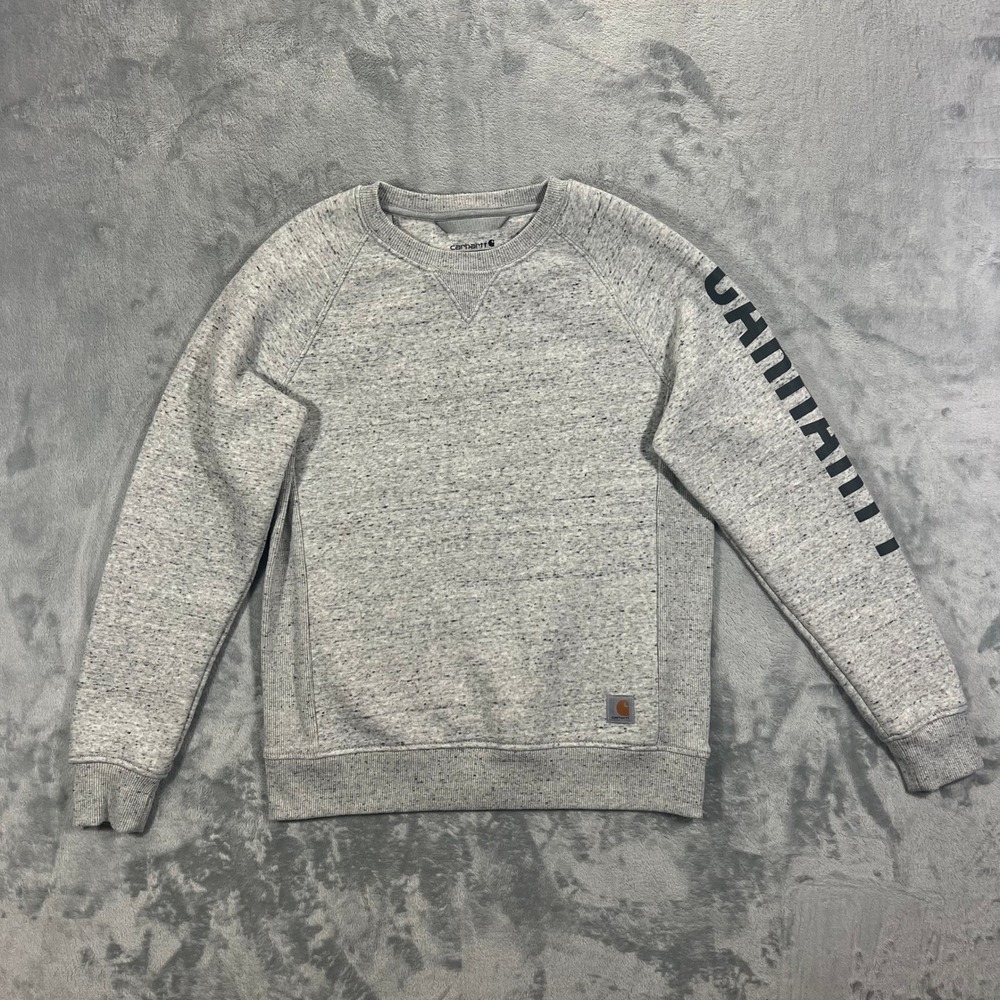 CARHARTT Pullover Sweatshirt‎ Womens Small Gray Excellent Relaxed Fit TS4410-W